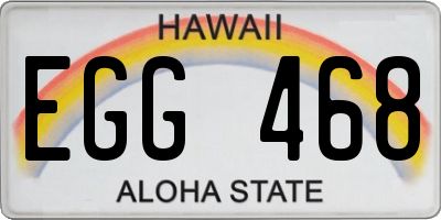 HI license plate EGG468