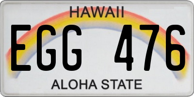 HI license plate EGG476