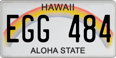 HI license plate EGG484