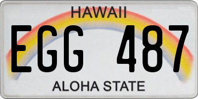 HI license plate EGG487