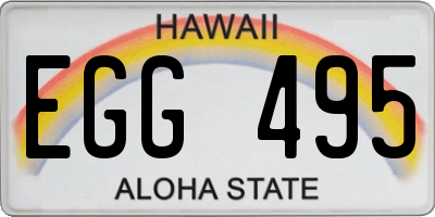 HI license plate EGG495