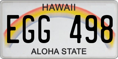 HI license plate EGG498