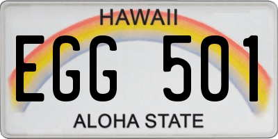 HI license plate EGG501