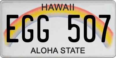 HI license plate EGG507
