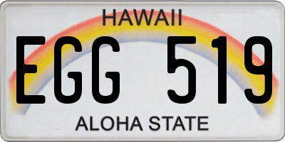 HI license plate EGG519