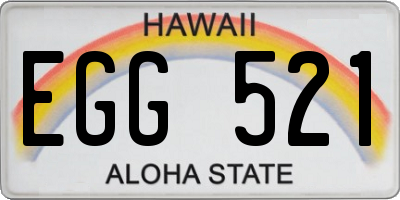 HI license plate EGG521