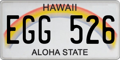 HI license plate EGG526