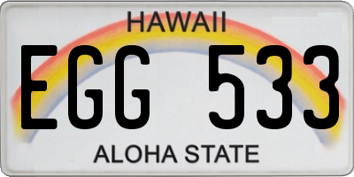 HI license plate EGG533