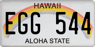 HI license plate EGG544