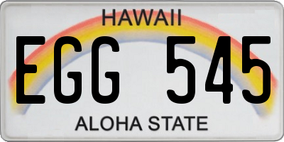 HI license plate EGG545