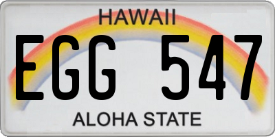 HI license plate EGG547