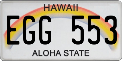 HI license plate EGG553