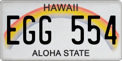 HI license plate EGG554