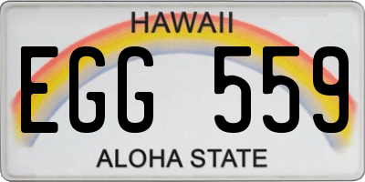 HI license plate EGG559