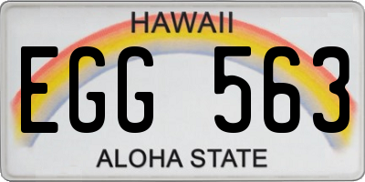 HI license plate EGG563