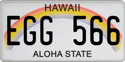 HI license plate EGG566