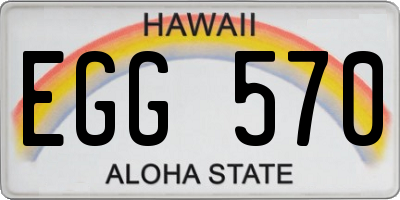 HI license plate EGG570