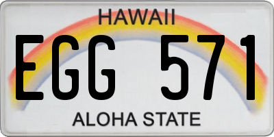 HI license plate EGG571