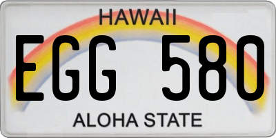 HI license plate EGG580