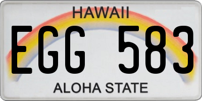 HI license plate EGG583