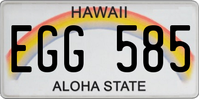 HI license plate EGG585