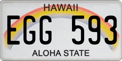 HI license plate EGG593