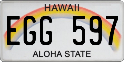 HI license plate EGG597