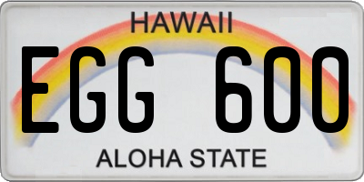 HI license plate EGG600