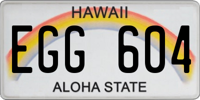 HI license plate EGG604