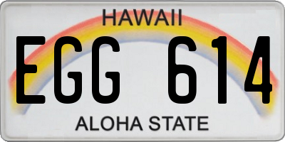 HI license plate EGG614