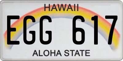 HI license plate EGG617