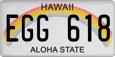 HI license plate EGG618