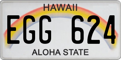 HI license plate EGG624