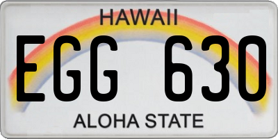 HI license plate EGG630