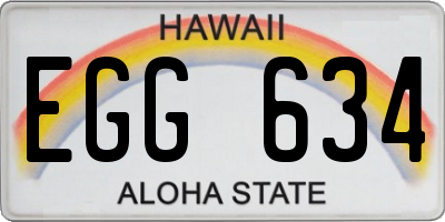 HI license plate EGG634