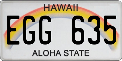 HI license plate EGG635