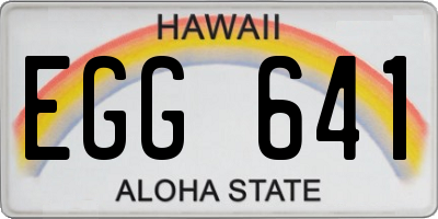 HI license plate EGG641