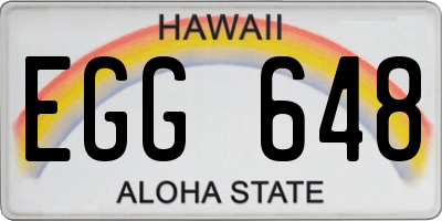 HI license plate EGG648