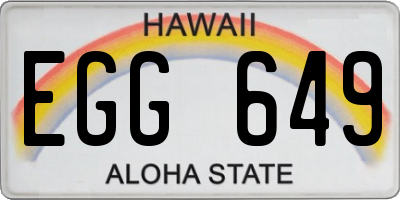 HI license plate EGG649