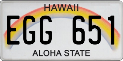 HI license plate EGG651