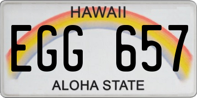 HI license plate EGG657