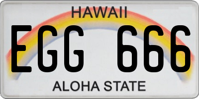 HI license plate EGG666