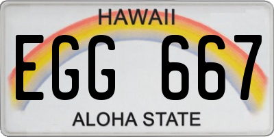 HI license plate EGG667