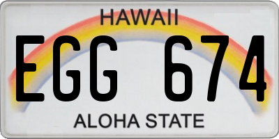 HI license plate EGG674