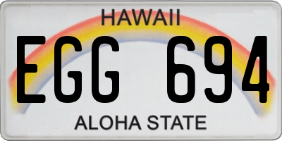 HI license plate EGG694