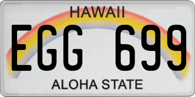 HI license plate EGG699