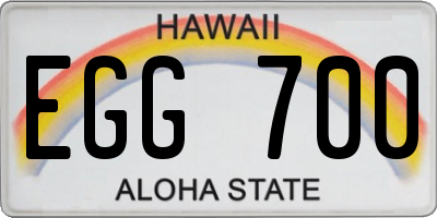 HI license plate EGG700