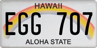 HI license plate EGG707