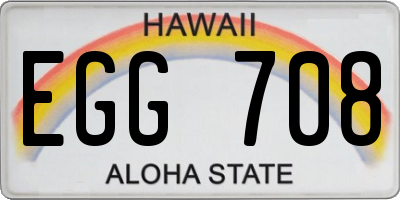 HI license plate EGG708