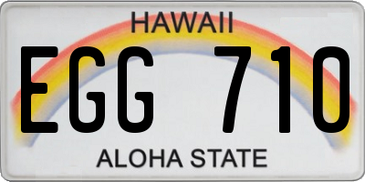 HI license plate EGG710